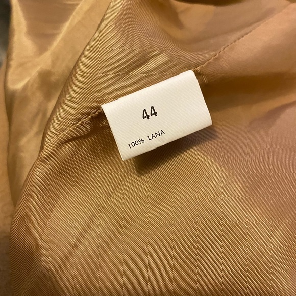 Atos Lombardini Double Breasted Tie Waist Wool Blend Tan Coat Size XS - Picture 13 of 15